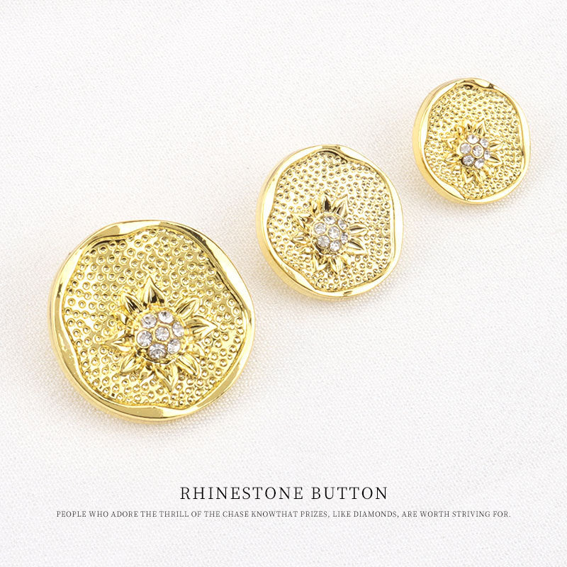 Floral Shaped Rhinestone Buttons for Women's Sweaters Vintage Suits 12pcs - Lots of Buttons