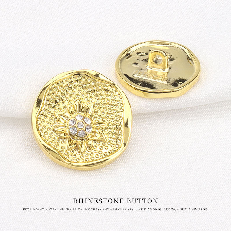 Floral Shaped Rhinestone Buttons for Women's Sweaters Vintage Suits 12pcs - Lots of Buttons