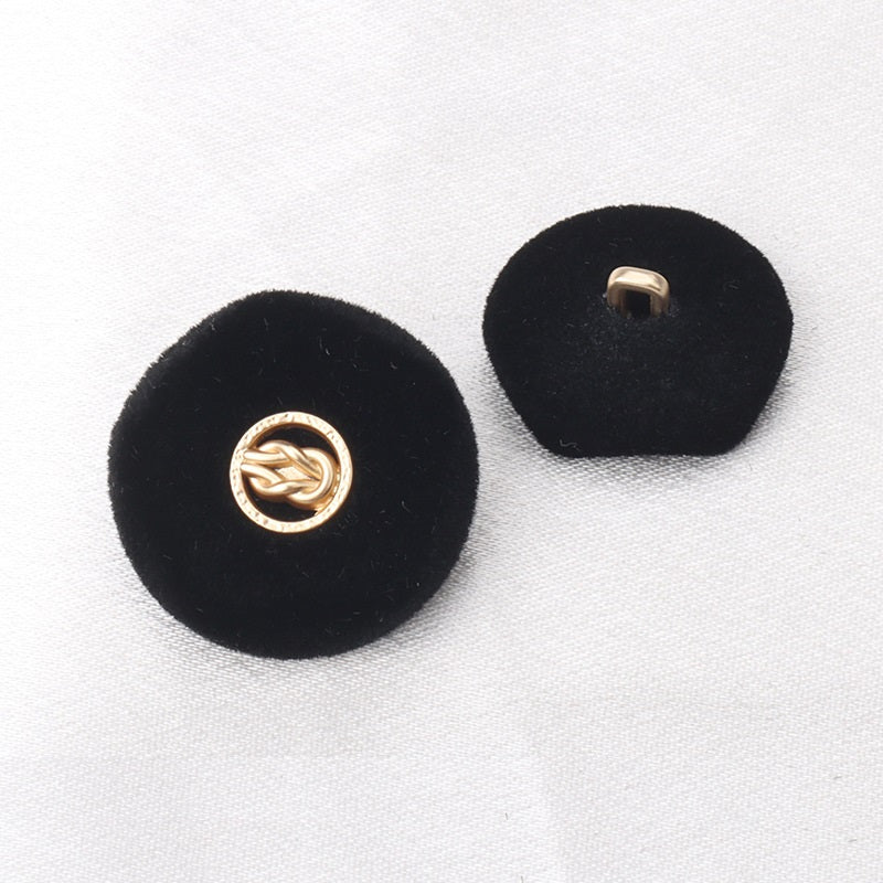 Flocked Metal Combination Buttons for Cashmere Coats 6pcs
