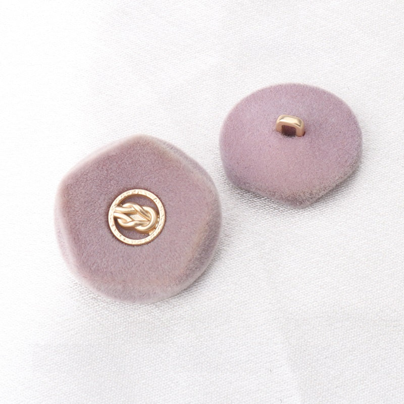 Flocked Metal Combination Buttons for Cashmere Coats 6pcs