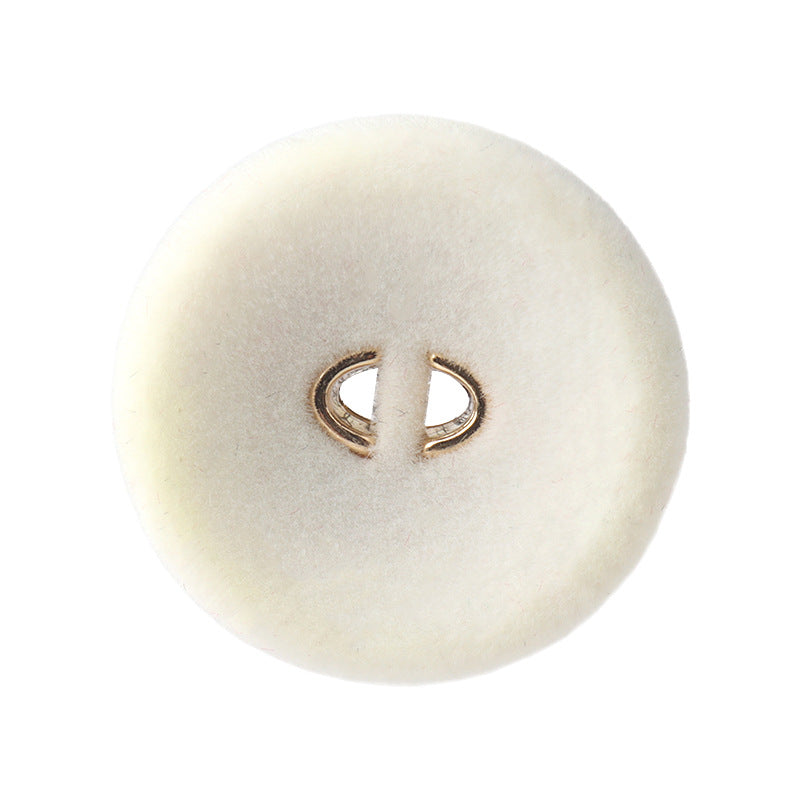 15-25mm White Black Flocked Round Two-Hole Buttons for Coats 20 Pack