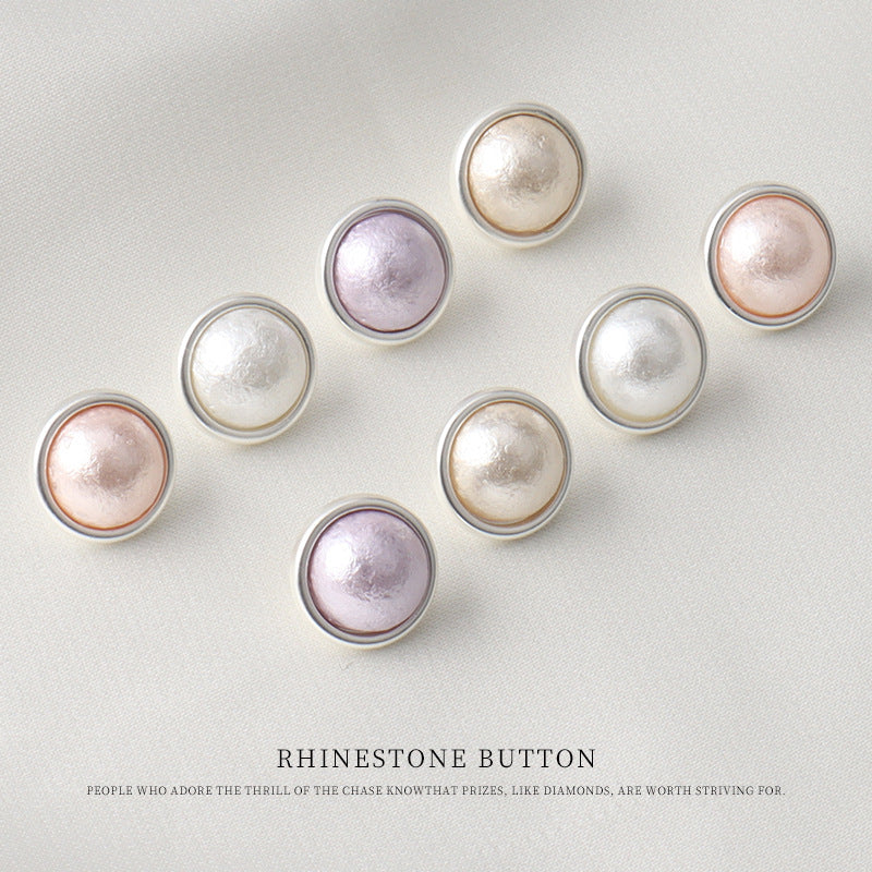 11mm Metal Pearl Mushroom Shank Button for Shirts 24 Pack