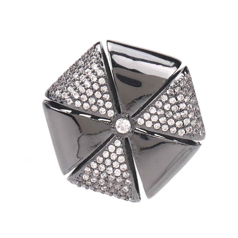 Boutons en diamant creux en cuivre noir canon pour manteaux en fourrure vestes 2pcs