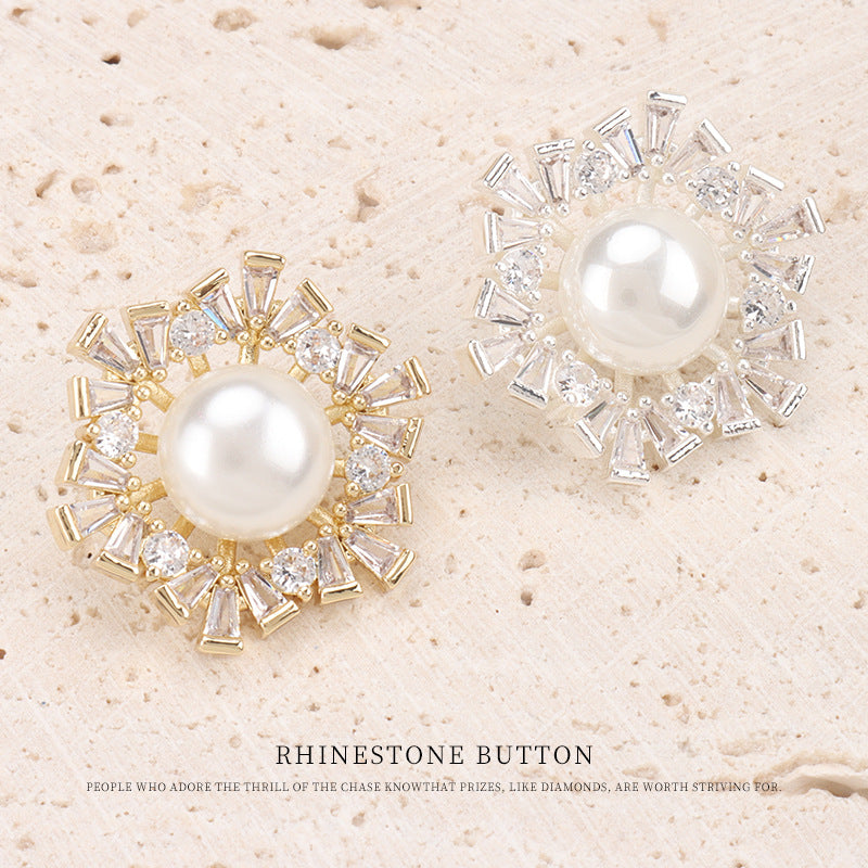 36L All-Copper Zircon en Parelovertrek Decoratieve Knop 2PCS