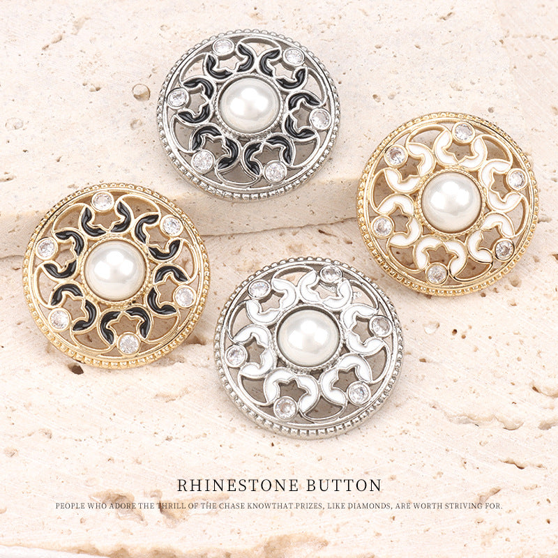 Boutons en zircon à perles d'huile en cuivre creux à pois de 1 pouce, 2 pièces