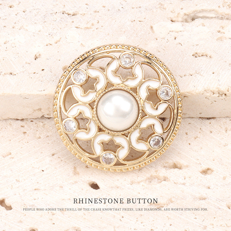 Boutons en zircon à perles d'huile en cuivre creux à pois de 1 pouce, 2 pièces