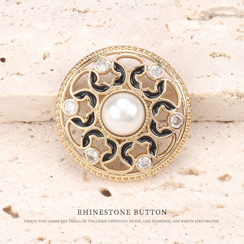 Boutons en zircon à perles d'huile en cuivre creux à pois de 1 pouce, 2 pièces