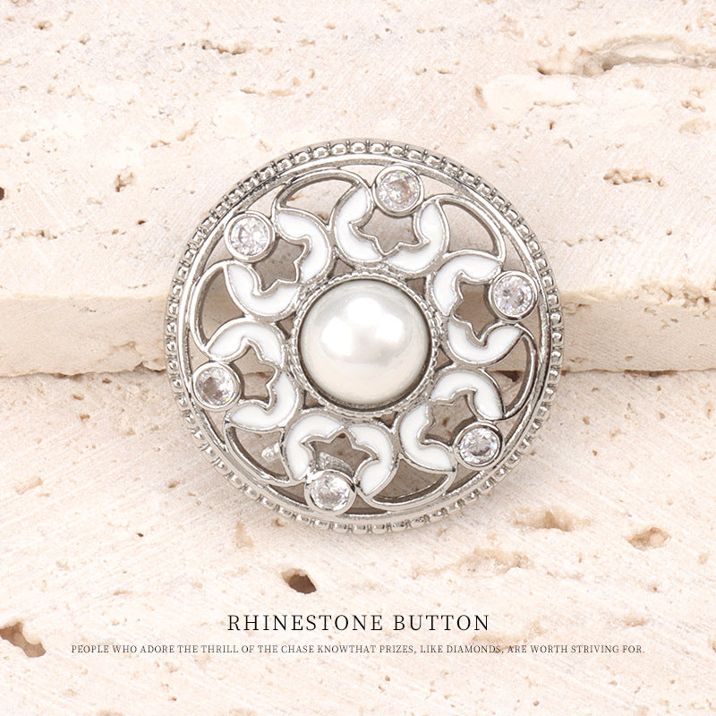 Boutons en zircon à perles d'huile en cuivre creux à pois de 1 pouce, 2 pièces