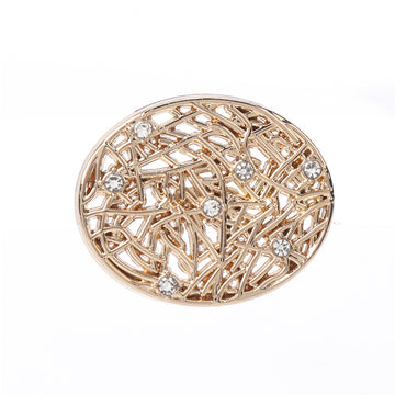 Rose Gold Oval Triangle Hollow Metal Rhinestone Knapper for Jakker Genser 20stk