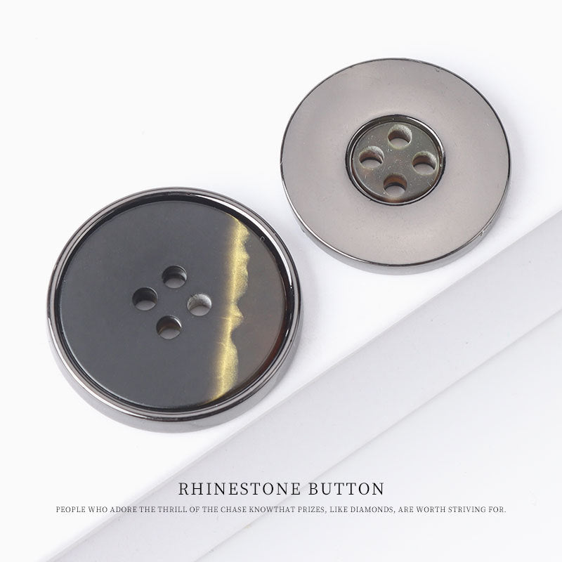 15 - 25mm Runda Platta Resin Metall Fyra Hål Knappar för Tröjor 25 Pack