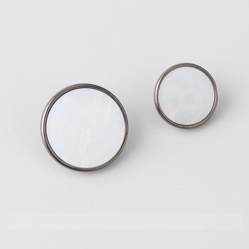 15-20mm Flat Metal Resin Shank Buttons for Woolen Coats 12pcs