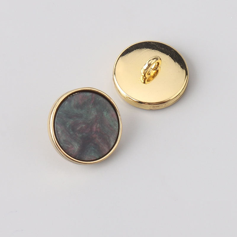 15-20mm Flat Metal Resin Shank Buttons for Woolen Coats 12pcs