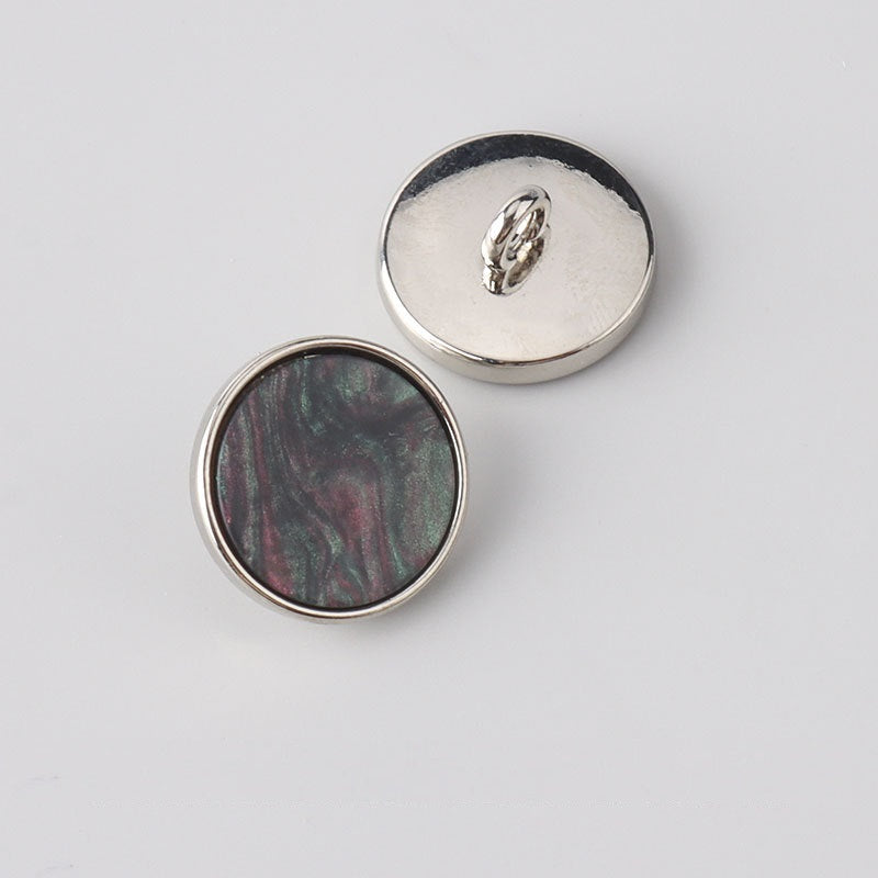15-20mm Flat Metal Resin Shank Buttons for Woolen Coats 12pcs