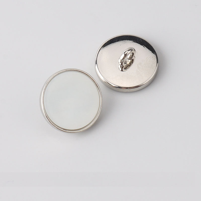 15-20mm Flat Metal Resin Shank Buttons for Woolen Coats 12pcs