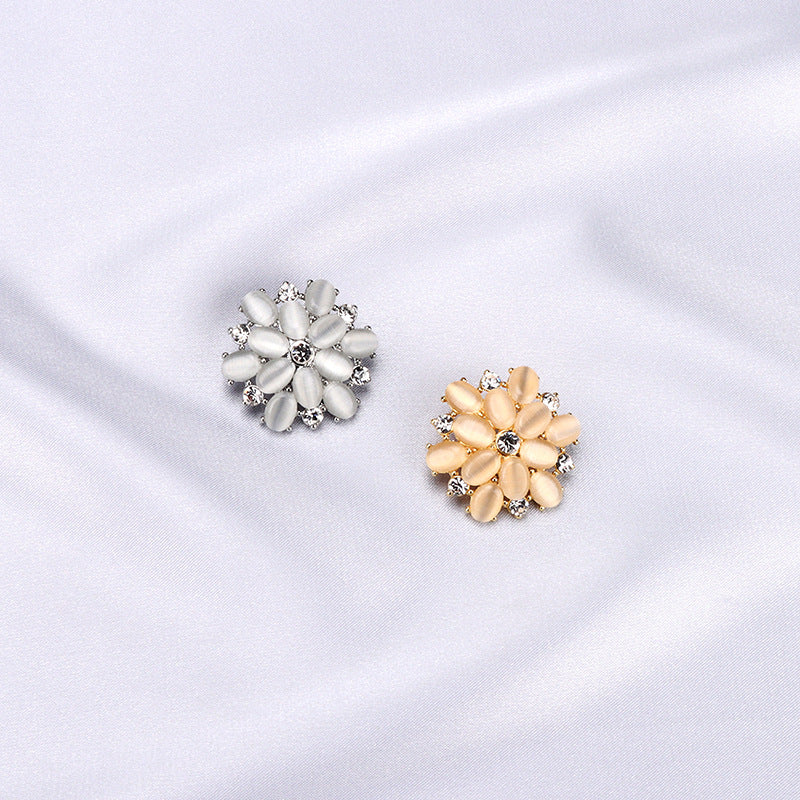 27mm Gold Silver Metal Rhinestone Crystal Buttons for Women's Fur Jackets 2pcs - Lots of Buttons