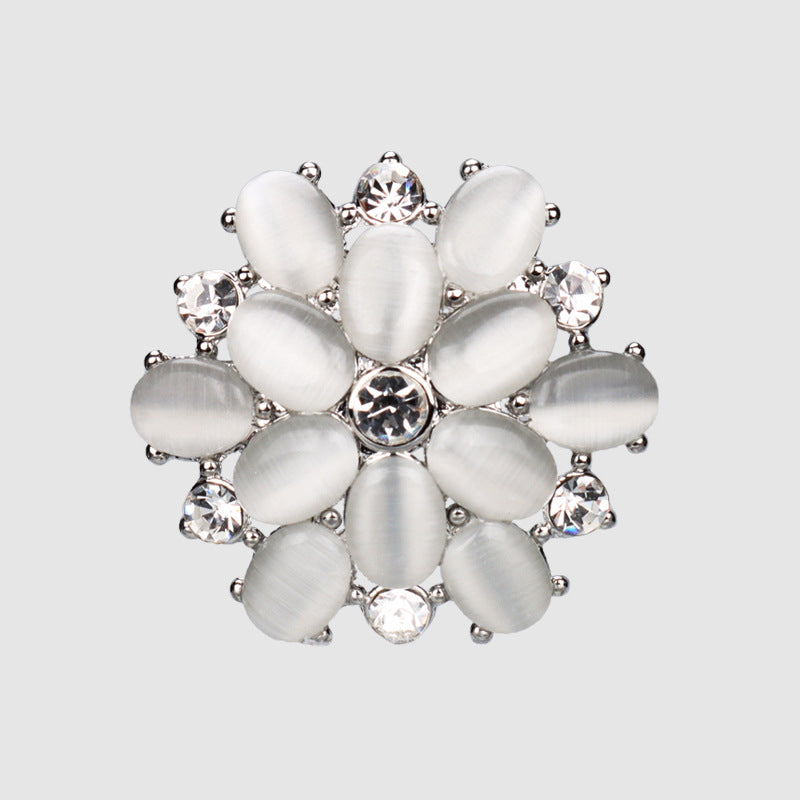 27mm Gold Silver Metal Rhinestone Crystal Buttons for Women's Fur Jackets 2pcs - Lots of Buttons