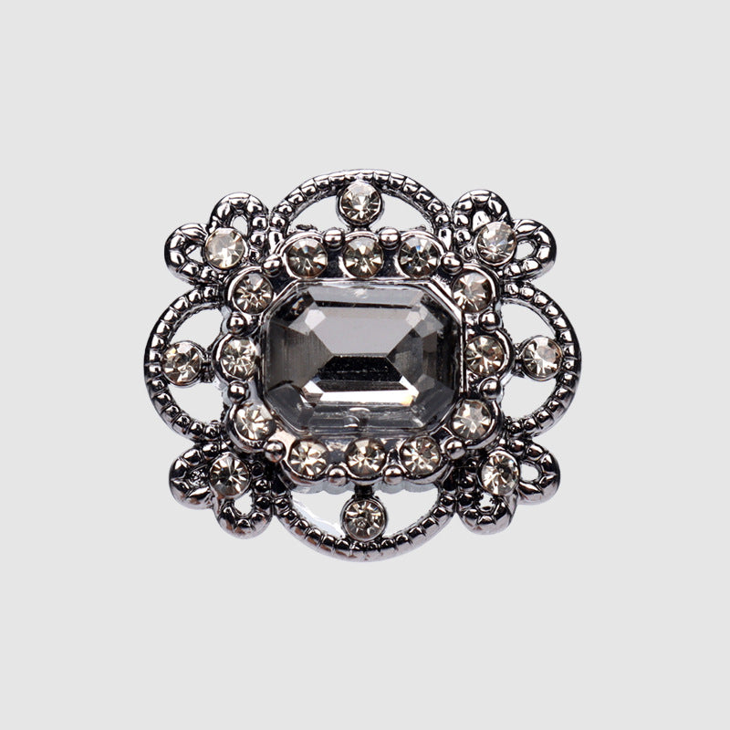 20mm Gold Silver Black Large Crystal Rhinestone Buttons for Sweater 4pcs