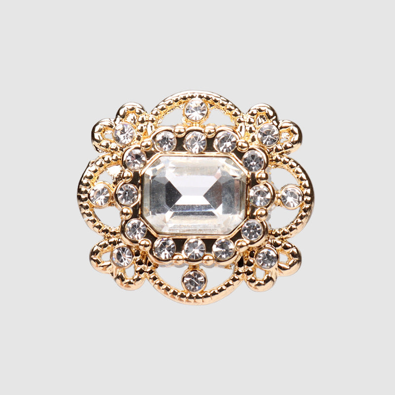 20mm Gold Silver Black Large Crystal Rhinestone Buttons for Sweater 4pcs