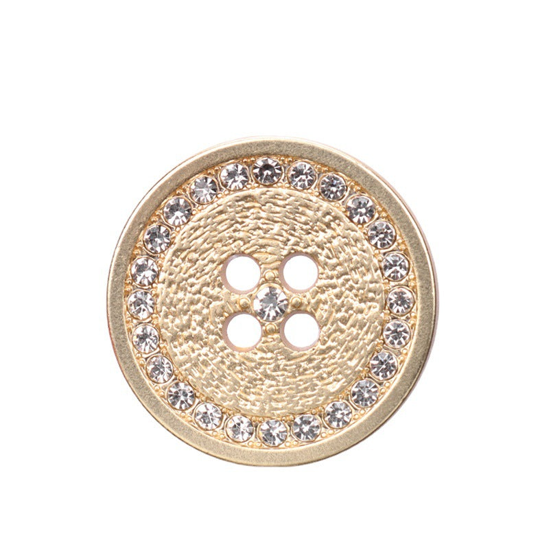 18/20/23/25mm Round Rhinestone Metal Flat Four Hole Buttons 12pcs