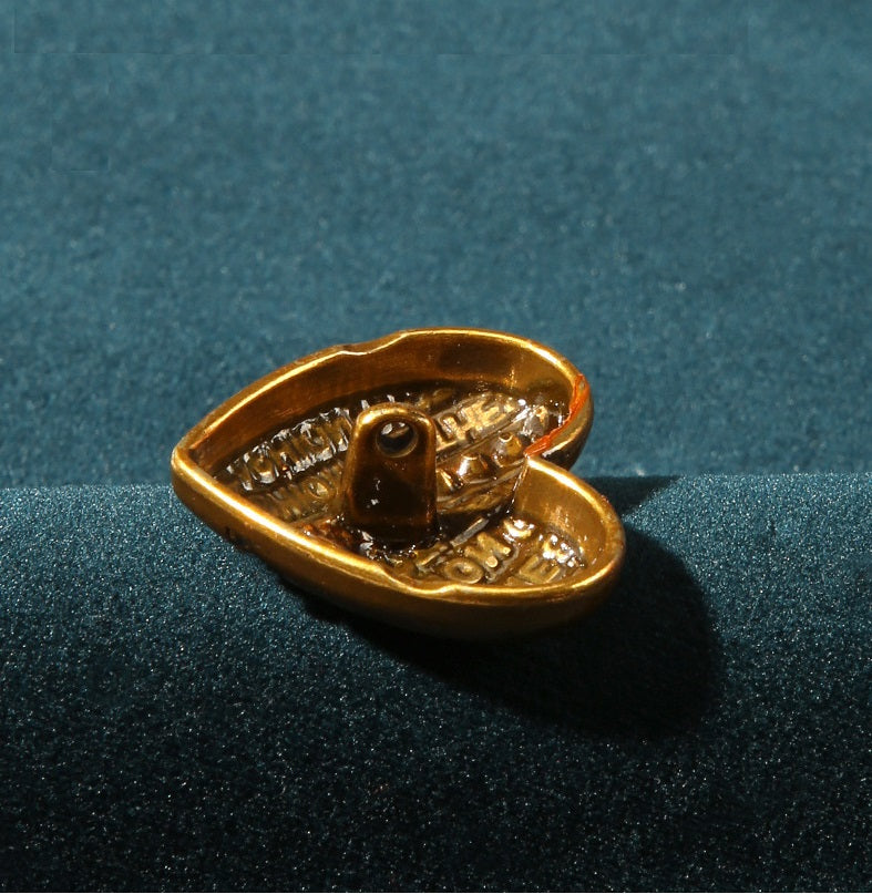 Vintage Golden Silver Heart Shaped Rhinestone Buttons for Men Women Coats 12pcs