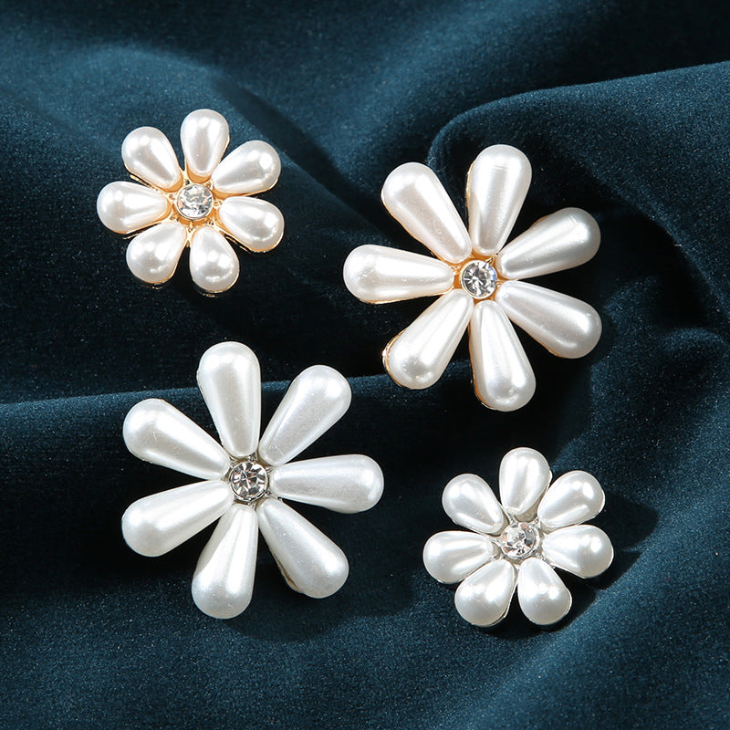 23-32mm Floral Pearl Button Metal Base Handle for Children's Clothes 6pcs - Lots of Buttons