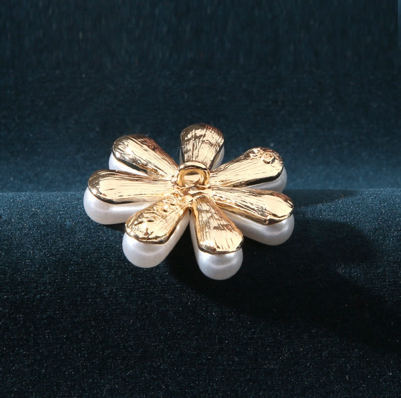 23-32mm Floral Pearl Button Metal Base Handle for Children's Clothes 6pcs - Lots of Buttons