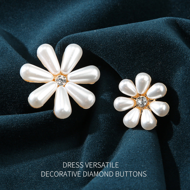 23-32mm Floral Pearl Button Metal Base Handle for Children's Clothes 6pcs - Lots of Buttons
