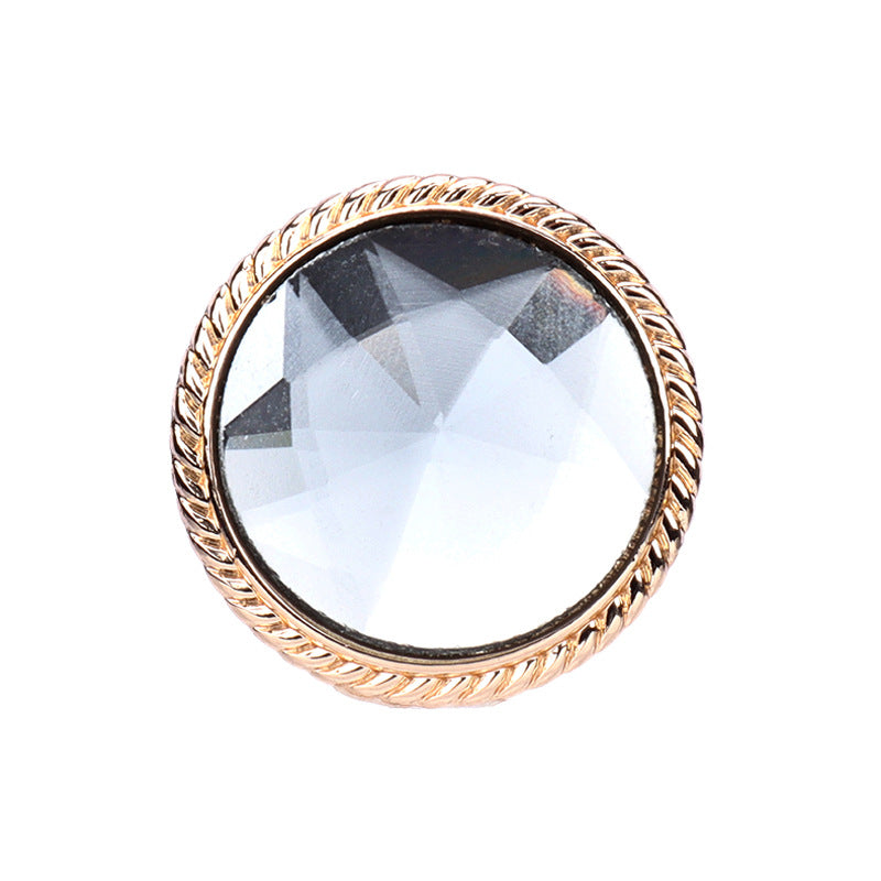 25mm Colored Glass Golden Metal Shank Buttons for Women Coats 6pcs