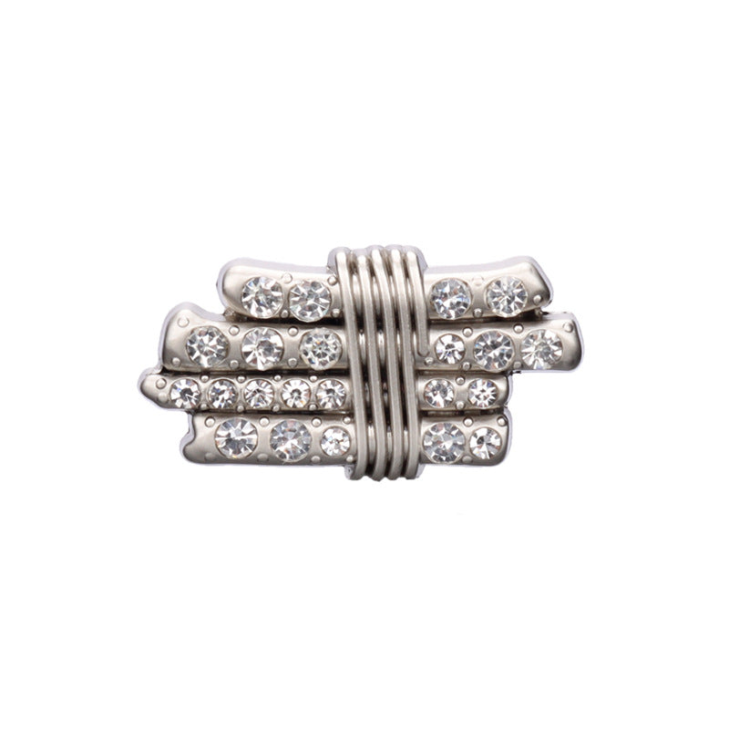 20/24/30mm Long Strip Shaped Bundled Metal Rhinestone Buttons 12pcs