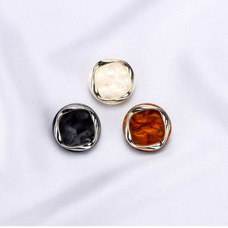 Beige Black Red Brown Resin Metal Shank Buttons for Women's Clothing 10pcs - Lots of Buttons