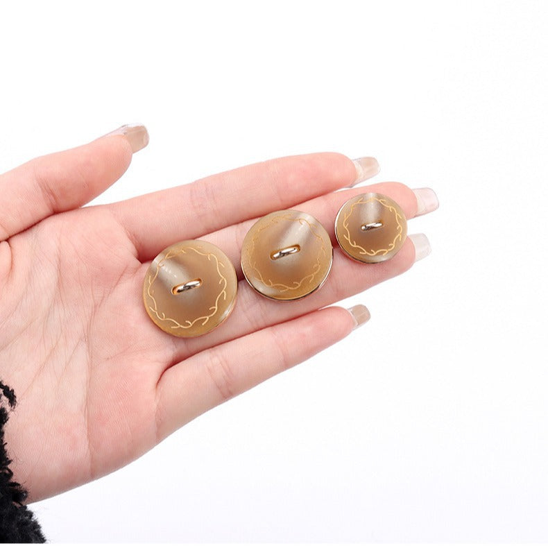 18/23/25mm Rund Metall Harpiks Tvåfärgad Knappar för Kappor 10st