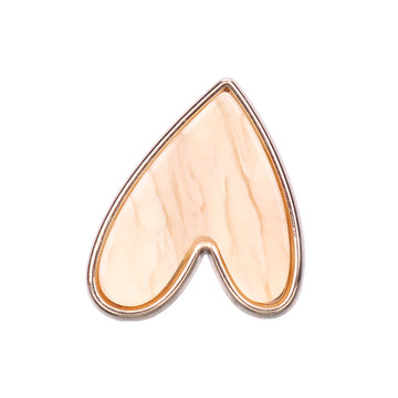 18/25mm Beige Svart Hjerteformede Metallknapper for Kvinnejakker 10stk