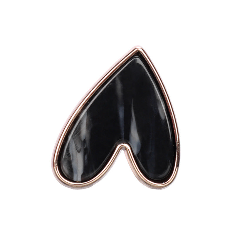 18/25mm Beige Svart Hjerteformede Metallknapper for Kvinnejakker 10stk