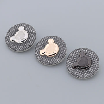 Golden Silver Black Bear Shaped Metal Shank Buttons for Children's Sweater 10pcs - Lots of Buttons