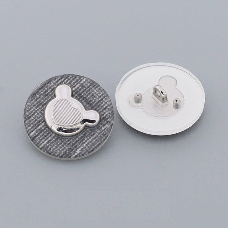 Golden Silver Black Bear Shaped Metal Shank Buttons for Children's Sweater 10pcs - Lots of Buttons