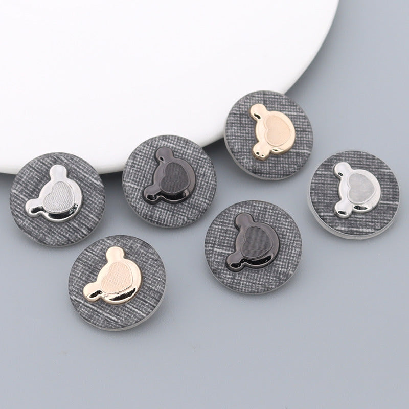 Golden Silver Black Bear Shaped Metal Shank Buttons for Children's Sweater 10pcs - Lots of Buttons