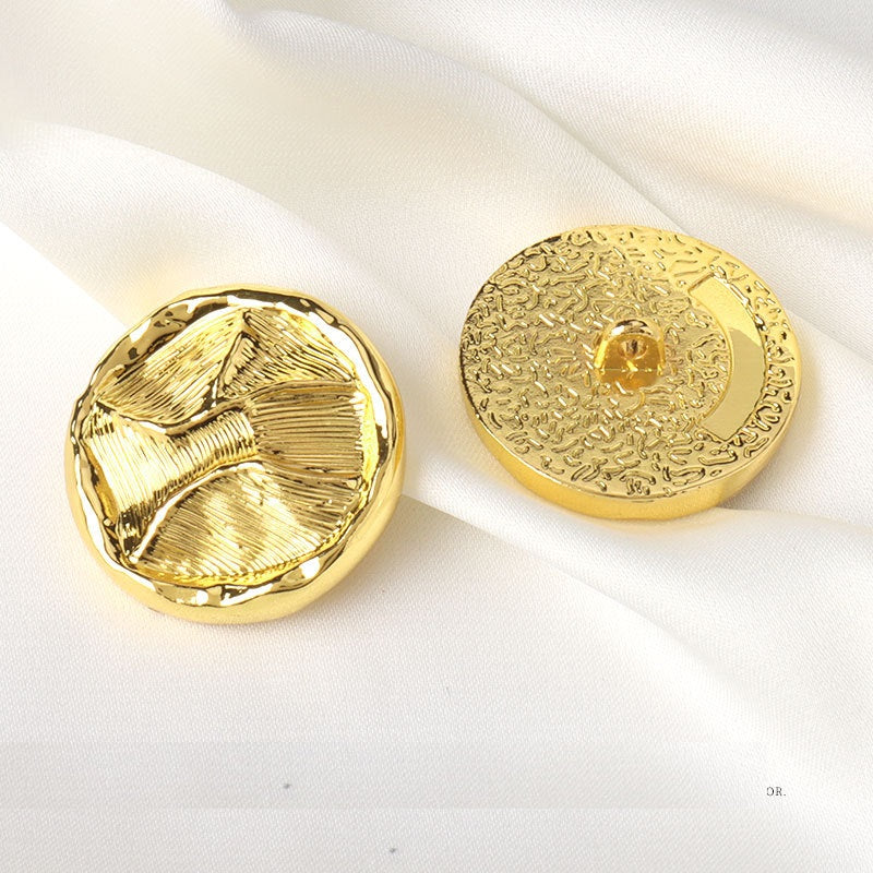 15/20/25mm Kultaiset Paksut Ranskalaiset Aaltopainikkeet Kankaisilla 6kpl Takkeihin