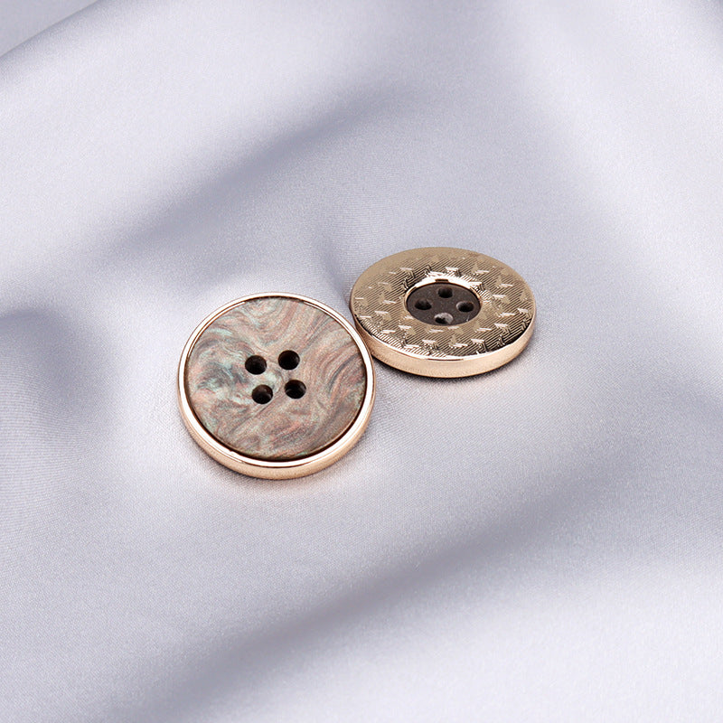 15-25mm Runda Metallharpiks Kombinerade Fyrhålsknappar 25 Pack