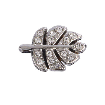 Botones de metal en forma de hoja pequeña de 12.5 mm de oro y plata con strass, paquete de 20
