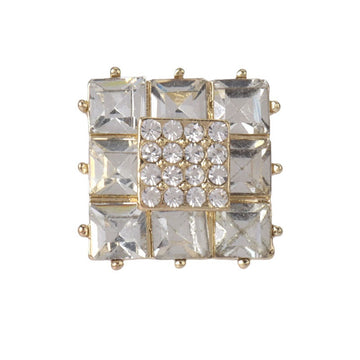 Botones de metal cuadrado de strass dorado y plateado de 18 mm para abrigo de mujer 2 piezas