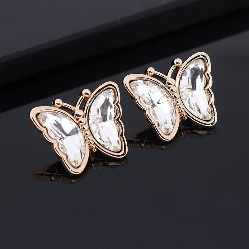 16/23mm Pillangó Formájú Színes Fém Strasszos Gombok 10db