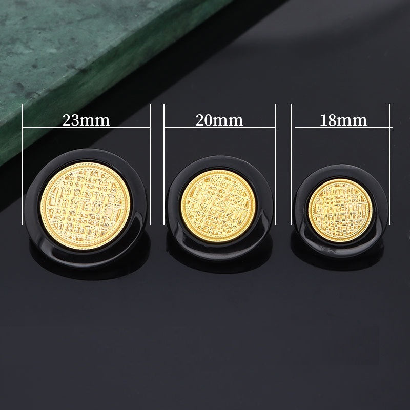 18/20/23mm Fehér Fekete Arany Fém Gyanta Gombok 15 Csomag