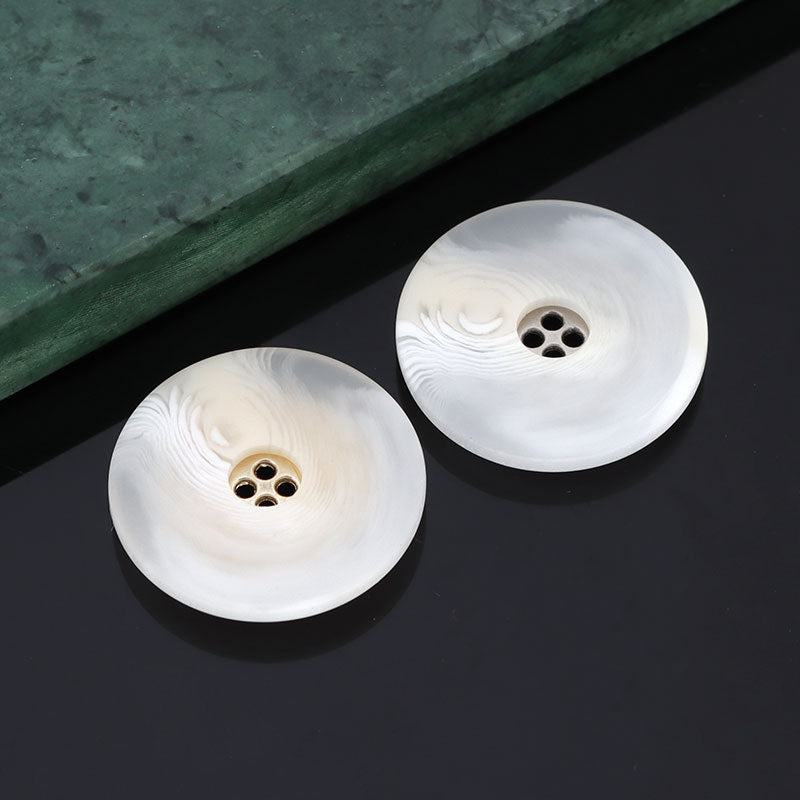 16/21/25mm Resin Metal Two Tone Four Hole Buttons for Coats 15 Pack