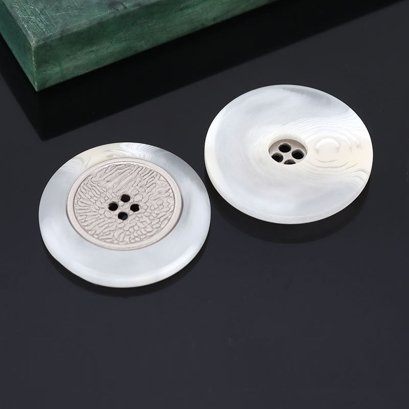 16/21/25mm Resin Metal Two Tone Four Hole Buttons for Coats 15 Pack