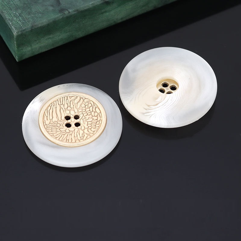 16/21/25mm Resin Metal Two Tone Four Hole Buttons for Coats 15 Pack