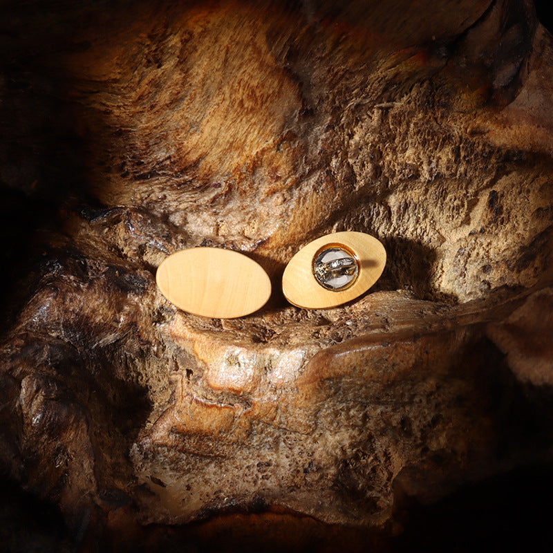 Bottoni ovali in legno naturale da 15 mm con asole 30 pezzi