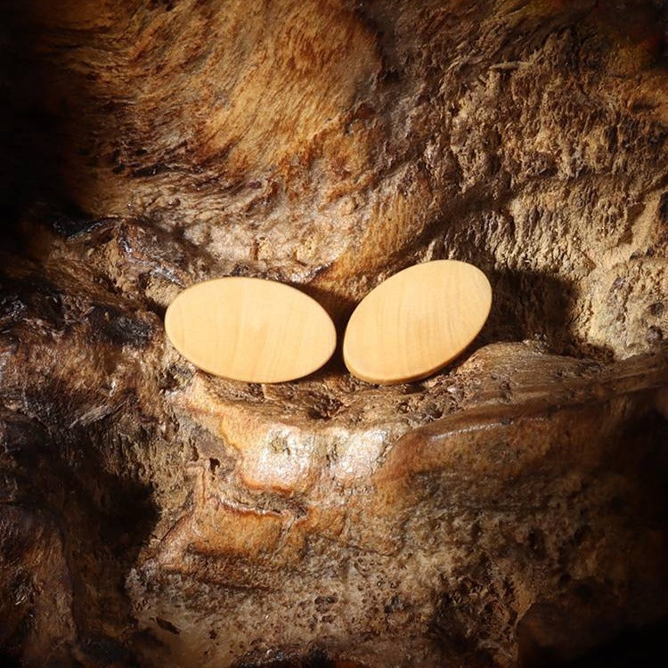 Bottoni ovali in legno naturale da 15 mm con asole 30 pezzi