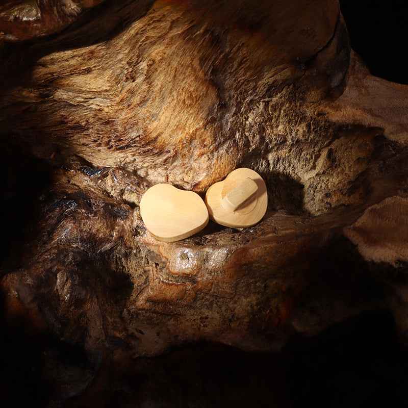 15mm Heart Shaped Natural Wooden Buttons with Shanks for Children's Coat 30pcs - Lots of Buttons