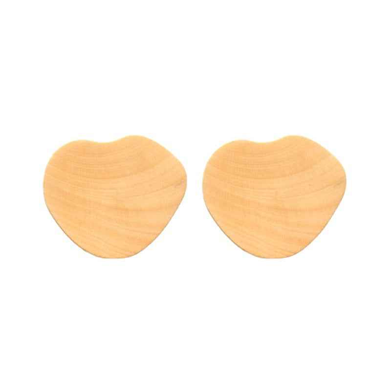 15mm Heart Shaped Natural Wooden Buttons with Shanks for Children's Coat 30pcs - Lots of Buttons