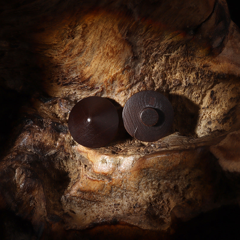 Dark Brown Painted Mushroom Wood Shank Buttons for Infant Clothing 30pcs